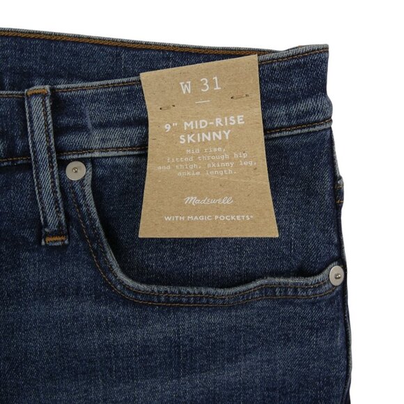 NWT Madewell Magic Pocket 9” Mid-Rise Skinny Jeans Ankle Sz 31 #1435 - Picture 3 of 8
